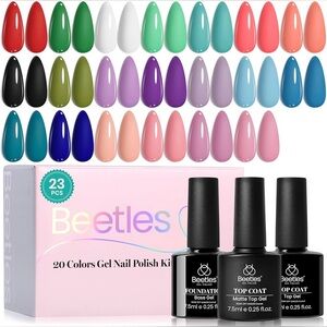 BRAND NEW Beetles Gel Nail Polish FULL Set 20 colors top base matte manicure